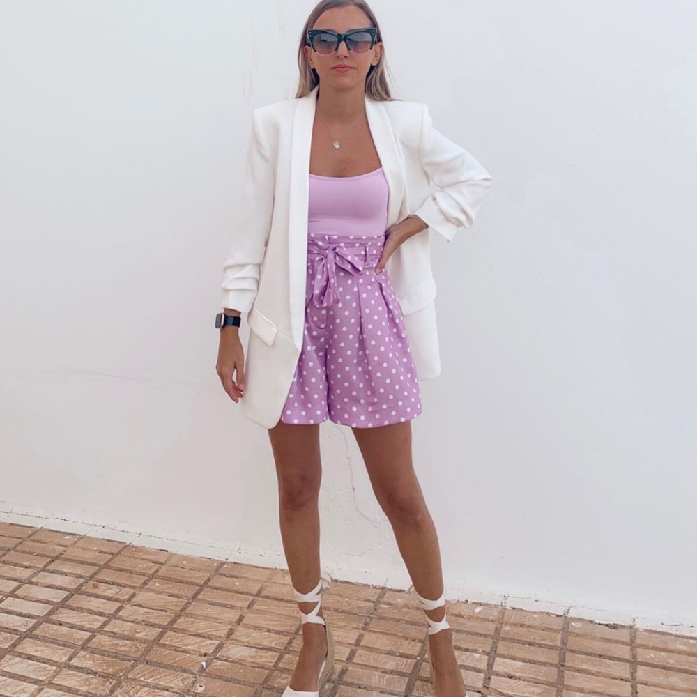 Zara Paperbag Polka Dot Shorts Size Small